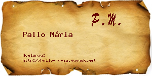 Pallo Mária névjegykártya